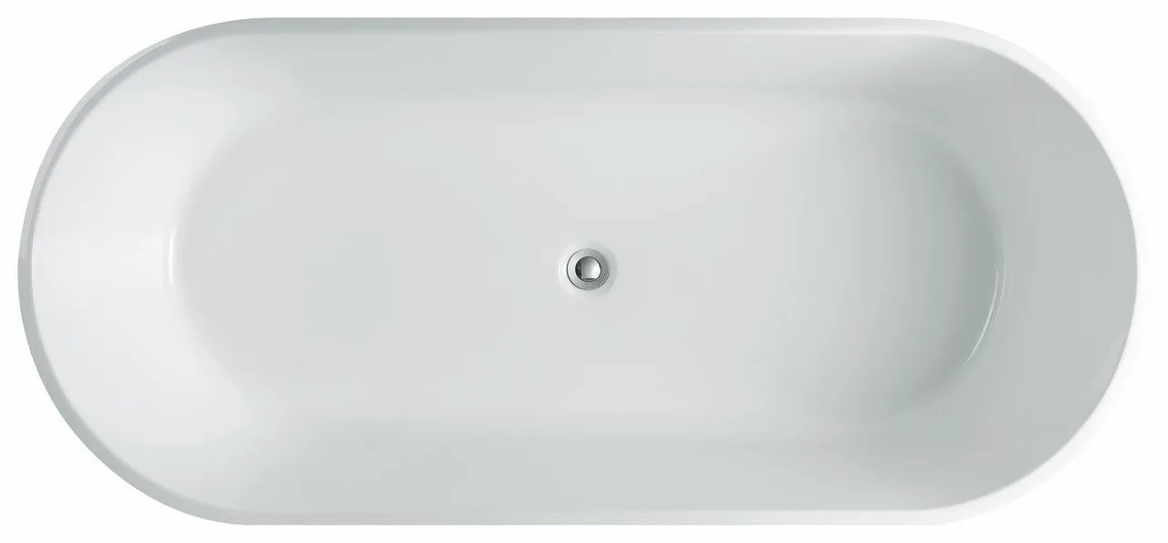Kube Ovale 67'' White Free Standing Bathtub