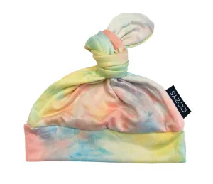 LIGHT CORAL   BLUE   YELLOW TIE DYE | BEANIE