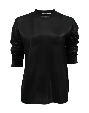 Long Sleeve Crewneck Foiled Knit Pullover