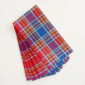 Lushomes Red Check Cotton Napkins set of 6 (16x16 in)