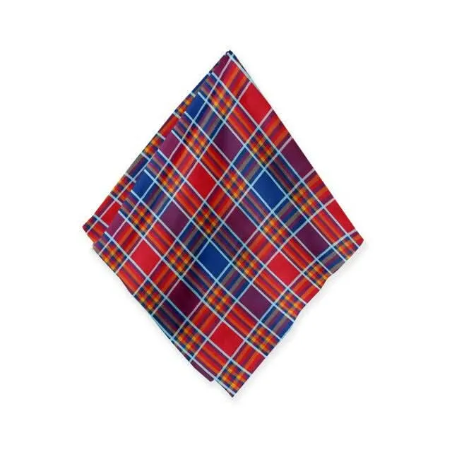 Lushomes Red Check Cotton Napkins set of 6 (16x16 in)