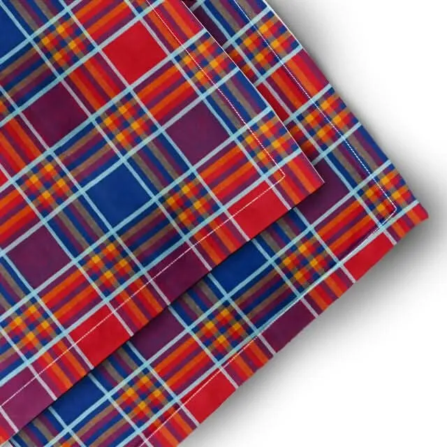 Lushomes Red Check Cotton Napkins set of 6 (16x16 in)