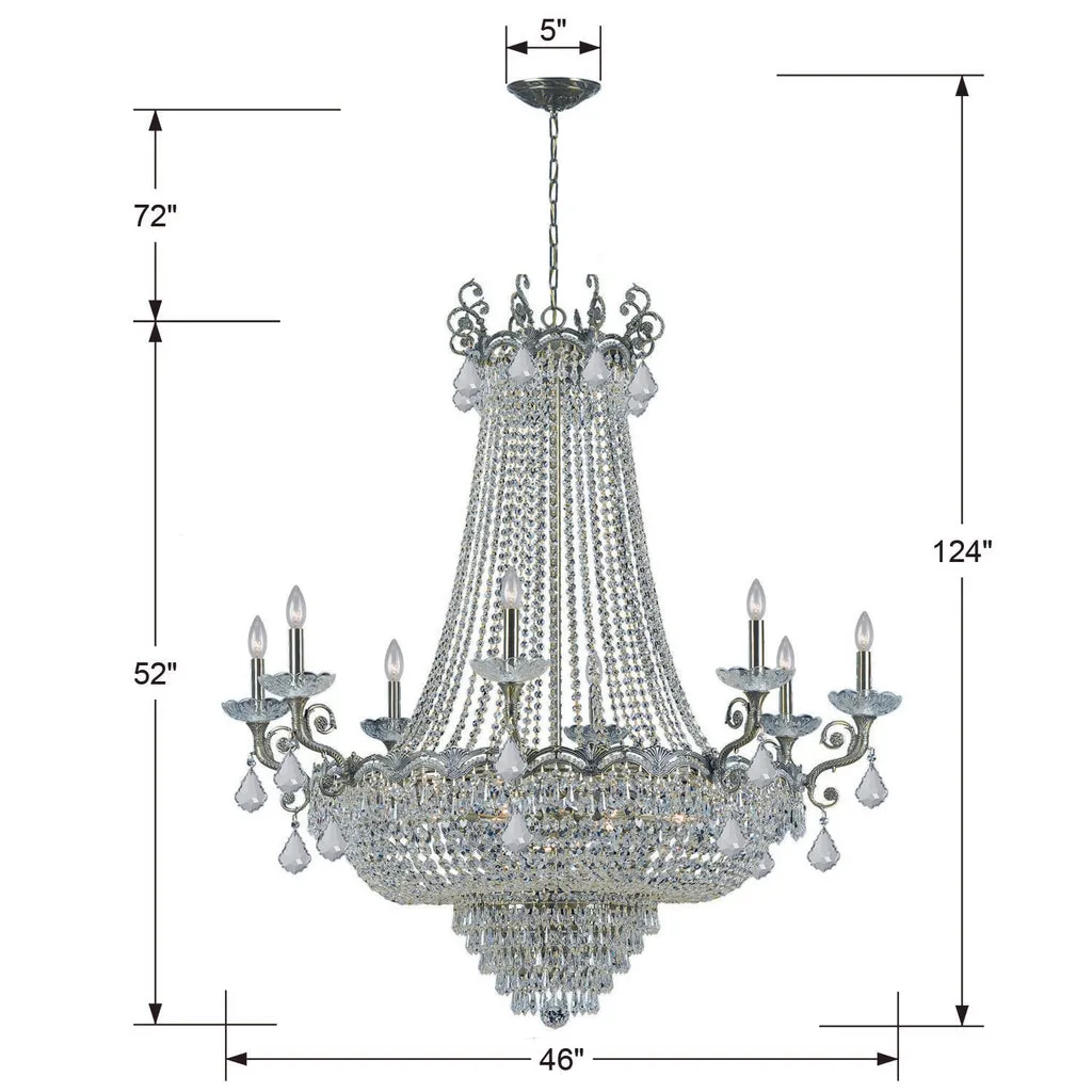 Majestic 20 Light Swarovski Strass Crystal Historic Brass Chandelier