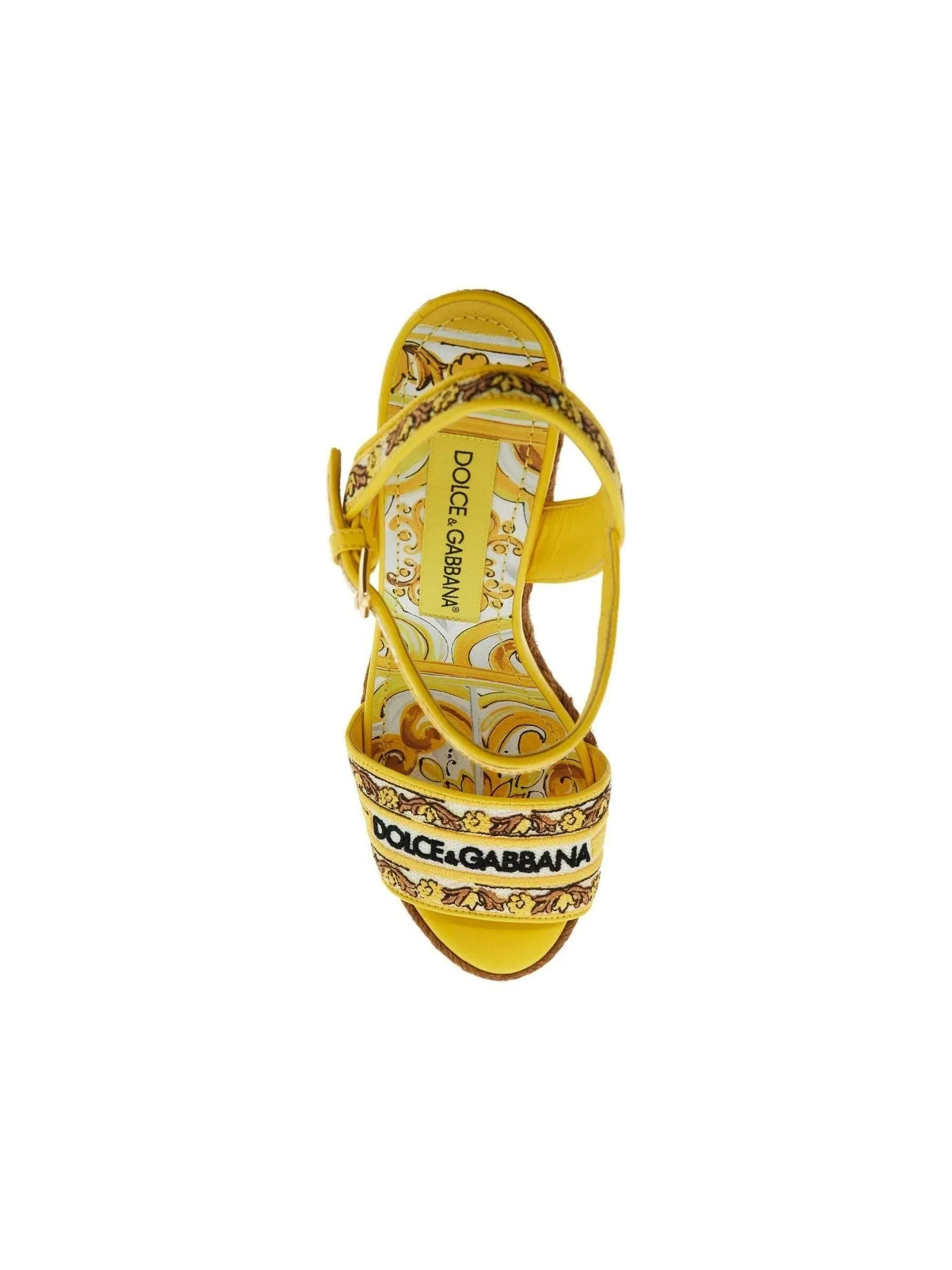 Majolica Embroidered Wedge Sandals