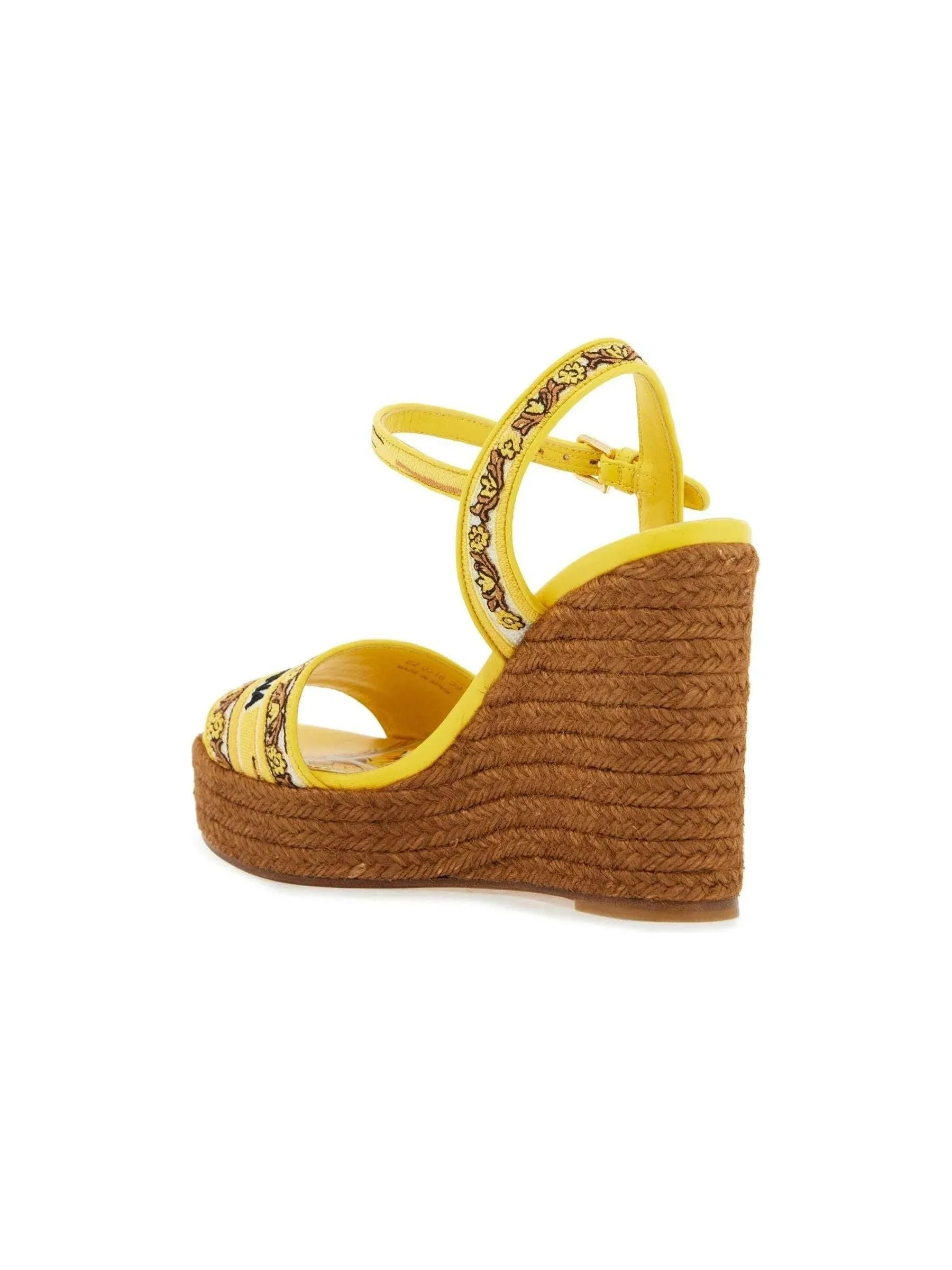 Majolica Embroidered Wedge Sandals