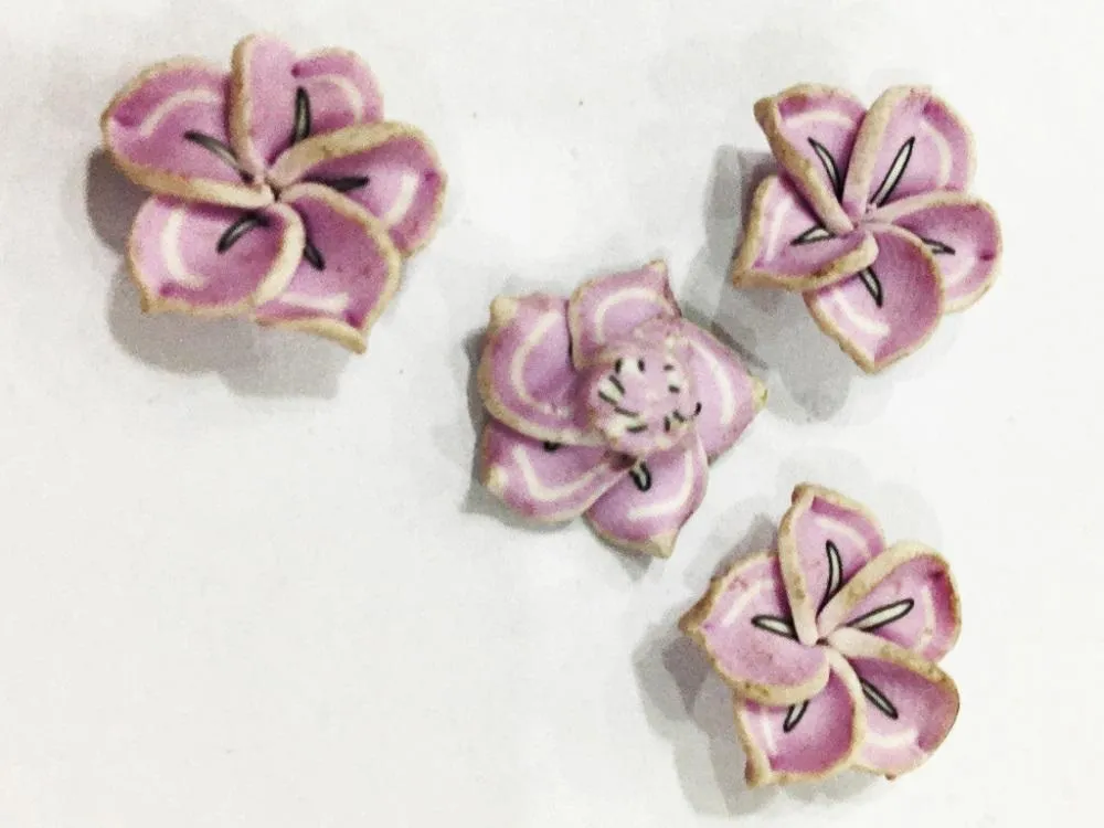 Mauve Flower Rubber Embellishment
