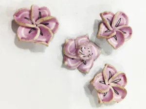 Mauve Flower Rubber Embellishment