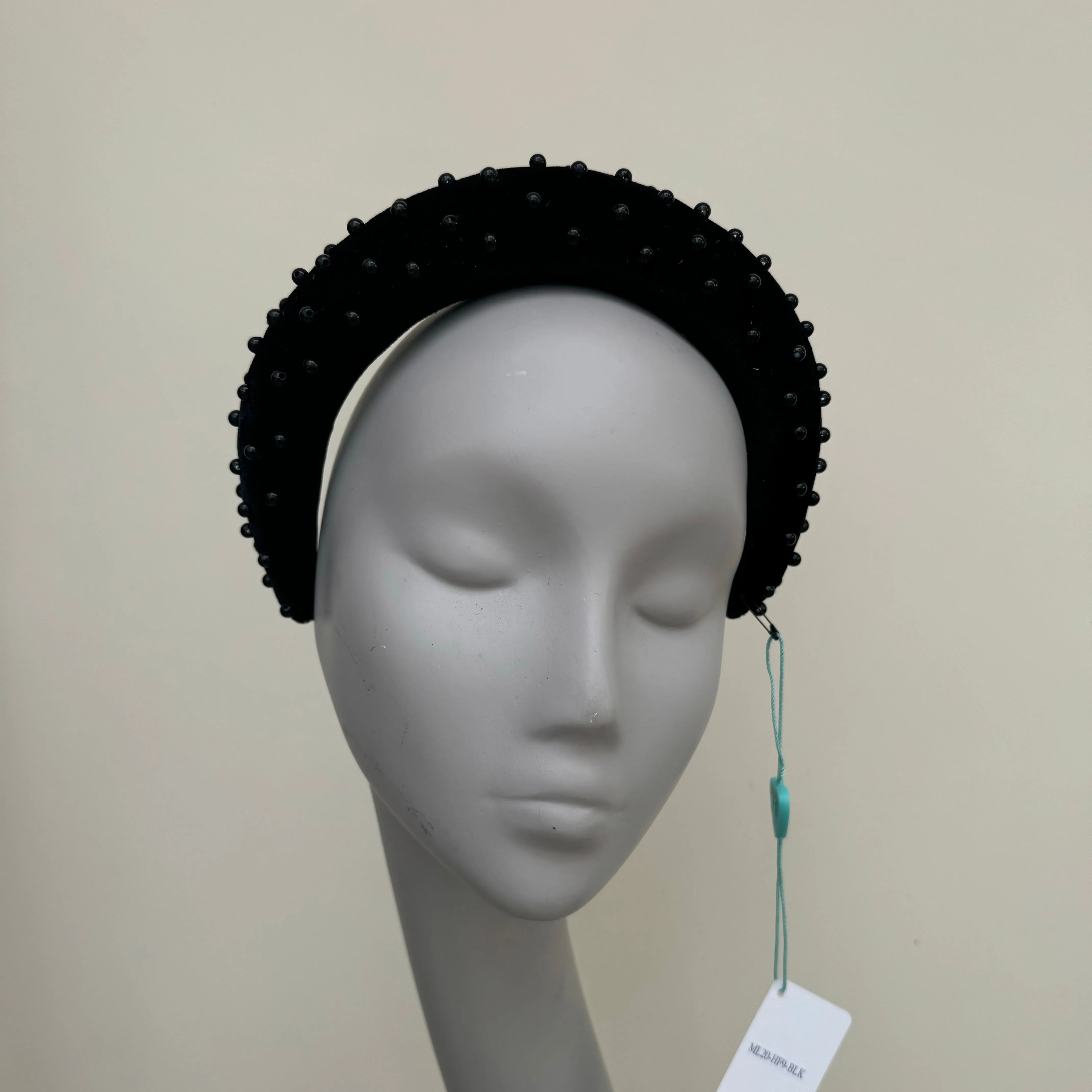 Max and Ellie HF9 Black Headband Fascinator with Pearl