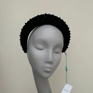 Max and Ellie HF9 Black Headband Fascinator with Pearl