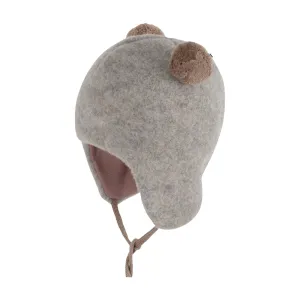 MERINO FLEECE POM POM HAT - gray moonrock