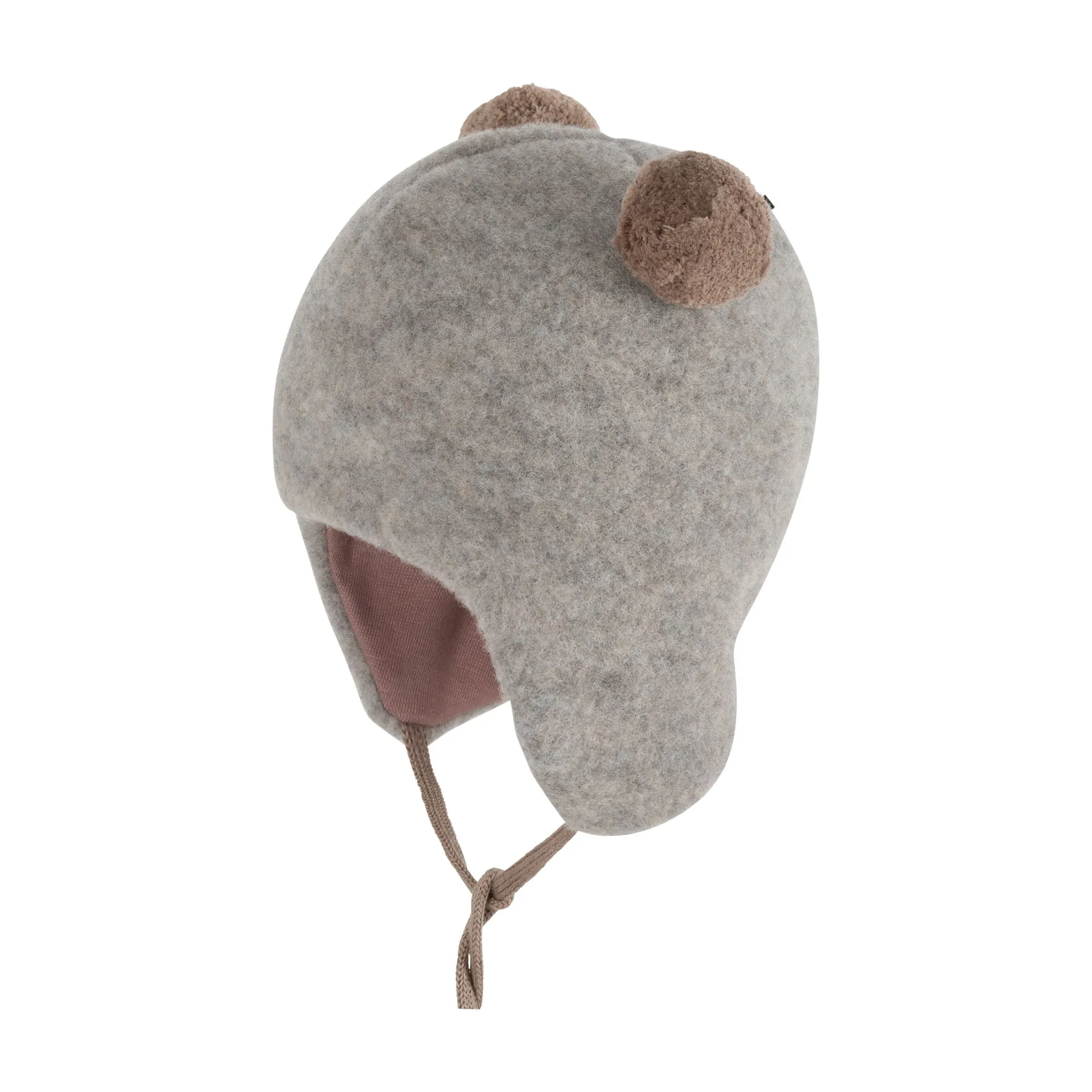 MERINO FLEECE POM POM HAT - gray moonrock
