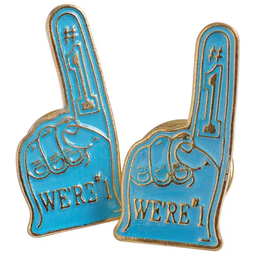 Number 1 Hand Pin - Light Blue Team Spirit (1 Dozen)