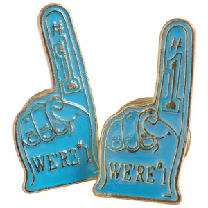 Number 1 Hand Pin - Light Blue Team Spirit (1 Dozen)