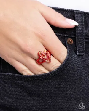 Paparazzi Ring ~ Hybrid Heart - Red