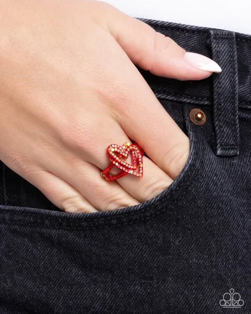 Paparazzi Ring ~ Hybrid Heart - Red