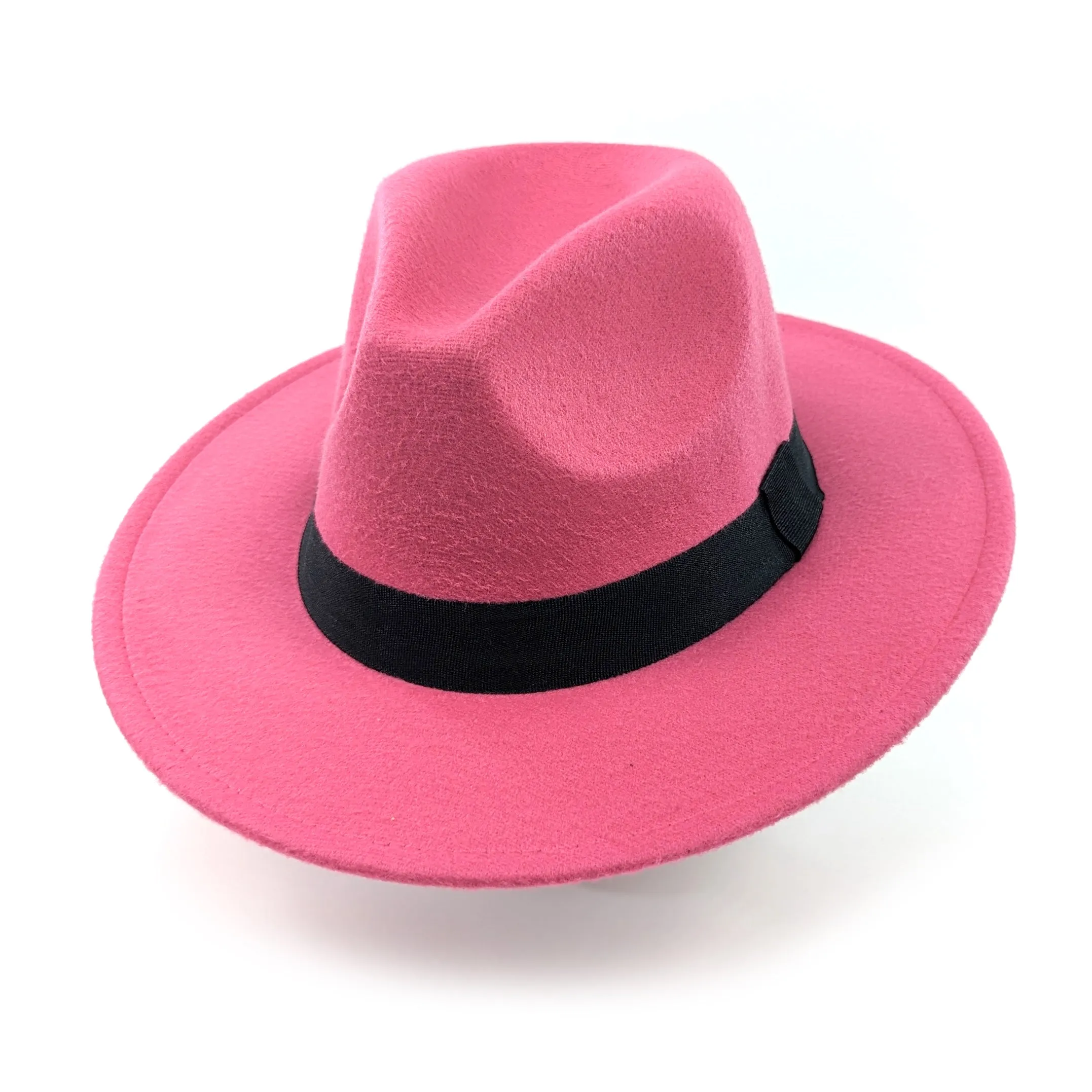 Pink Fedora Hat | Black Band