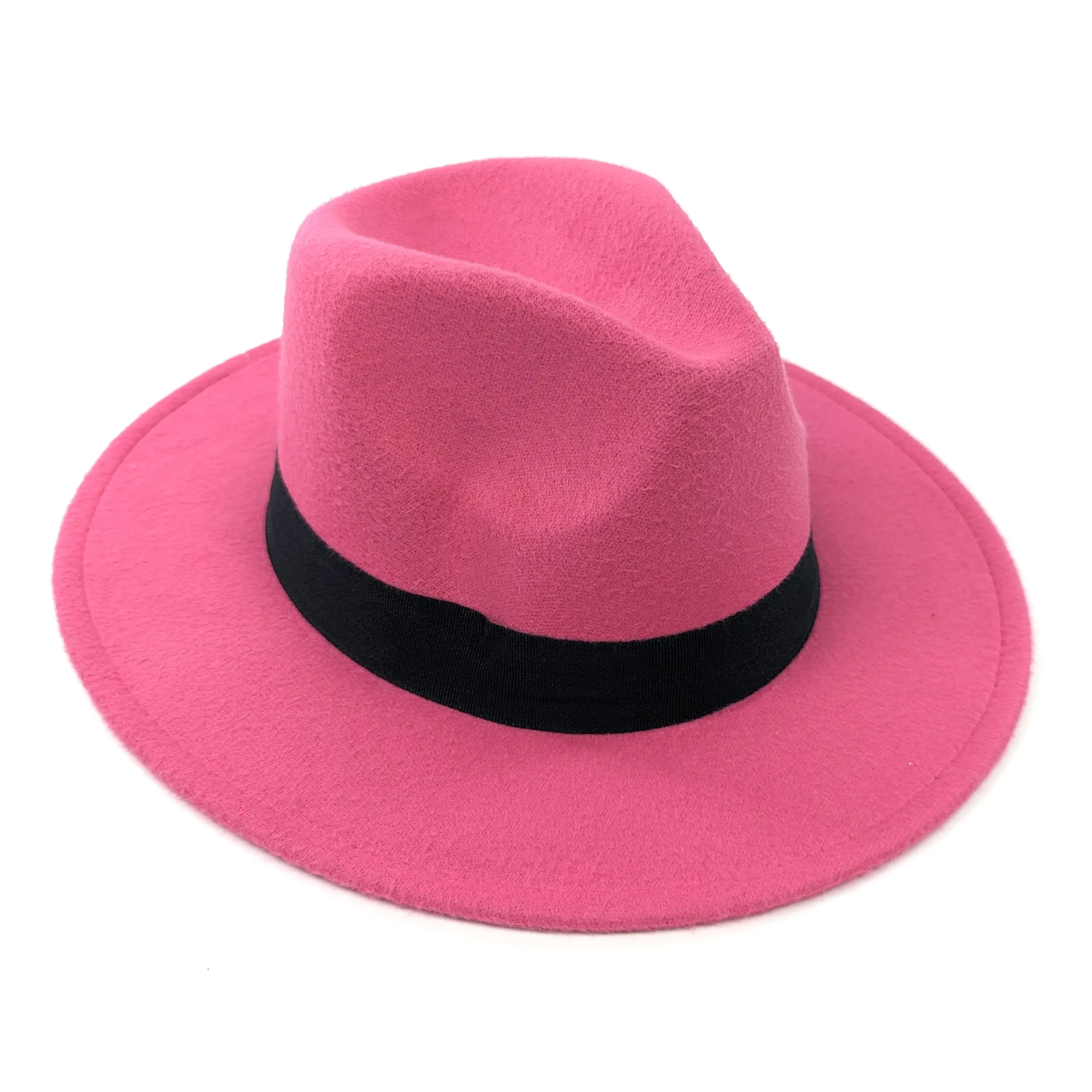 Pink Fedora Hat | Black Band