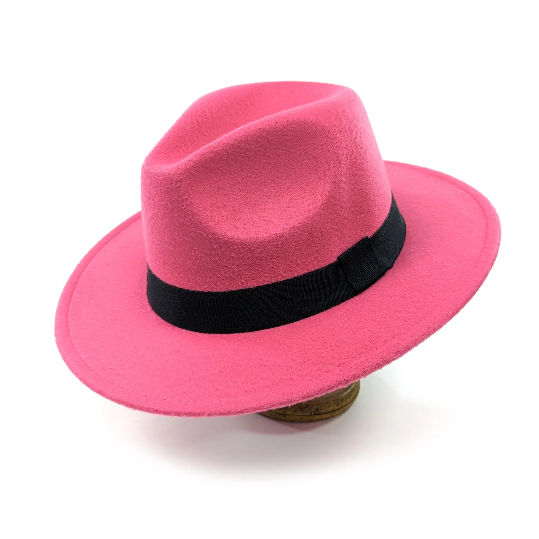 Pink Fedora Hat | Black Band