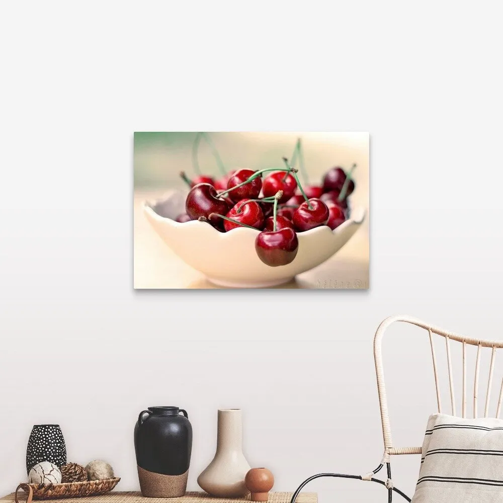 "Bowl of cherries." Canvas Wall Art