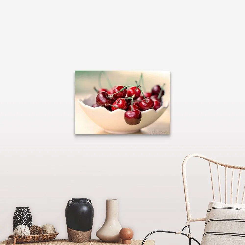 "Bowl of cherries." Canvas Wall Art