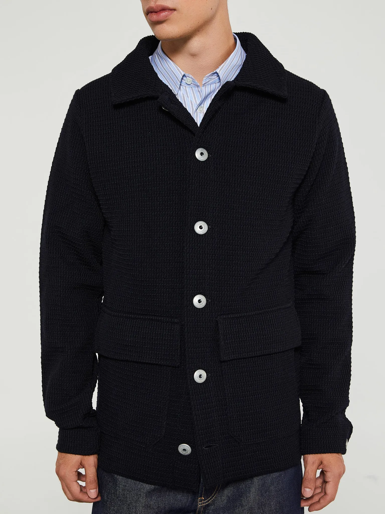 Radial Jacket in Navy Blue