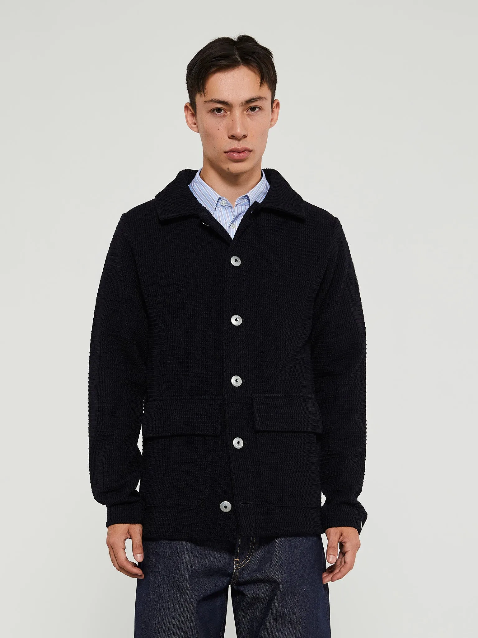 Radial Jacket in Navy Blue