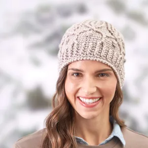 Red Heart Crochet Winter Trellis Hat