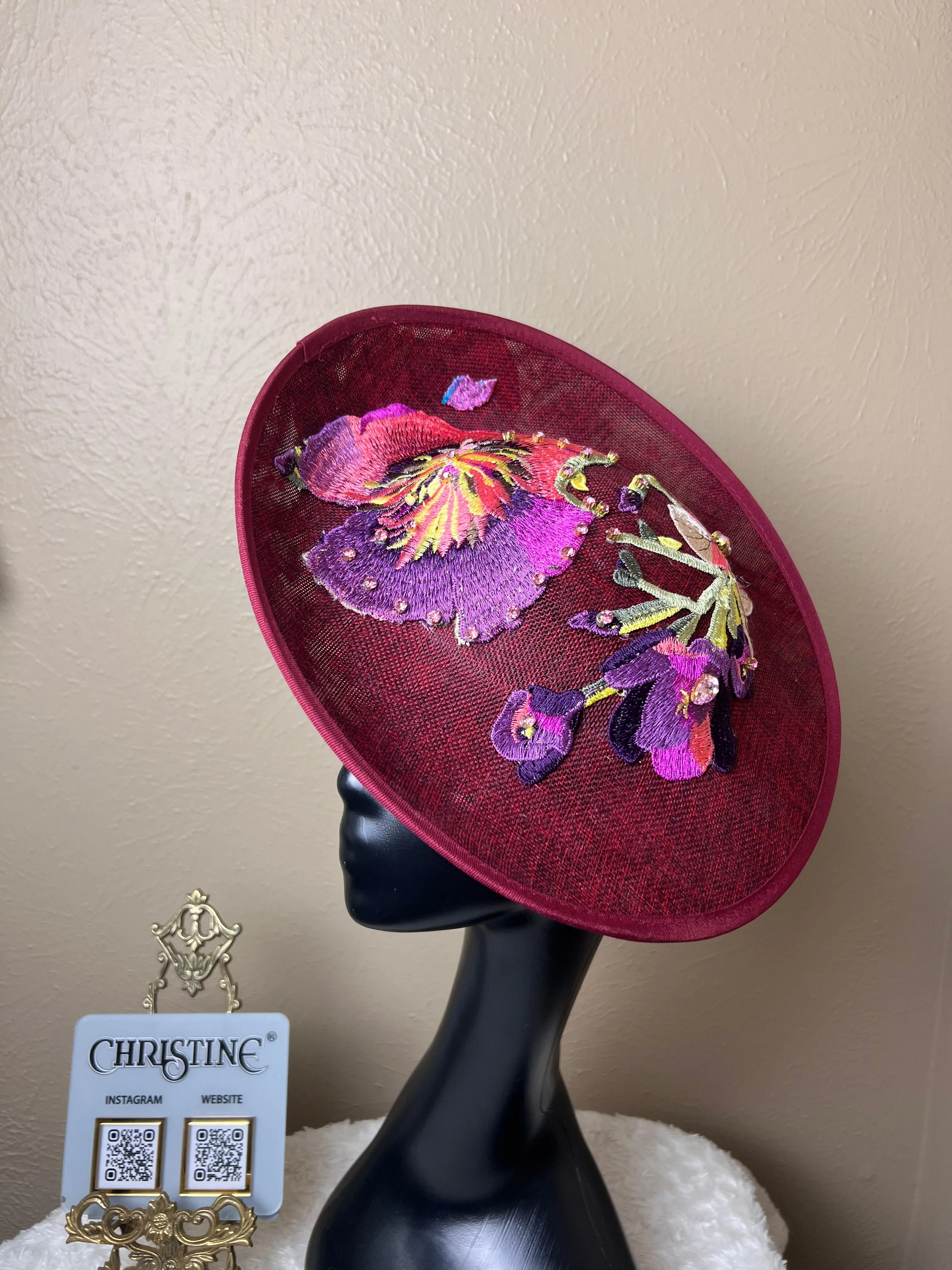 Red Pink statement hat