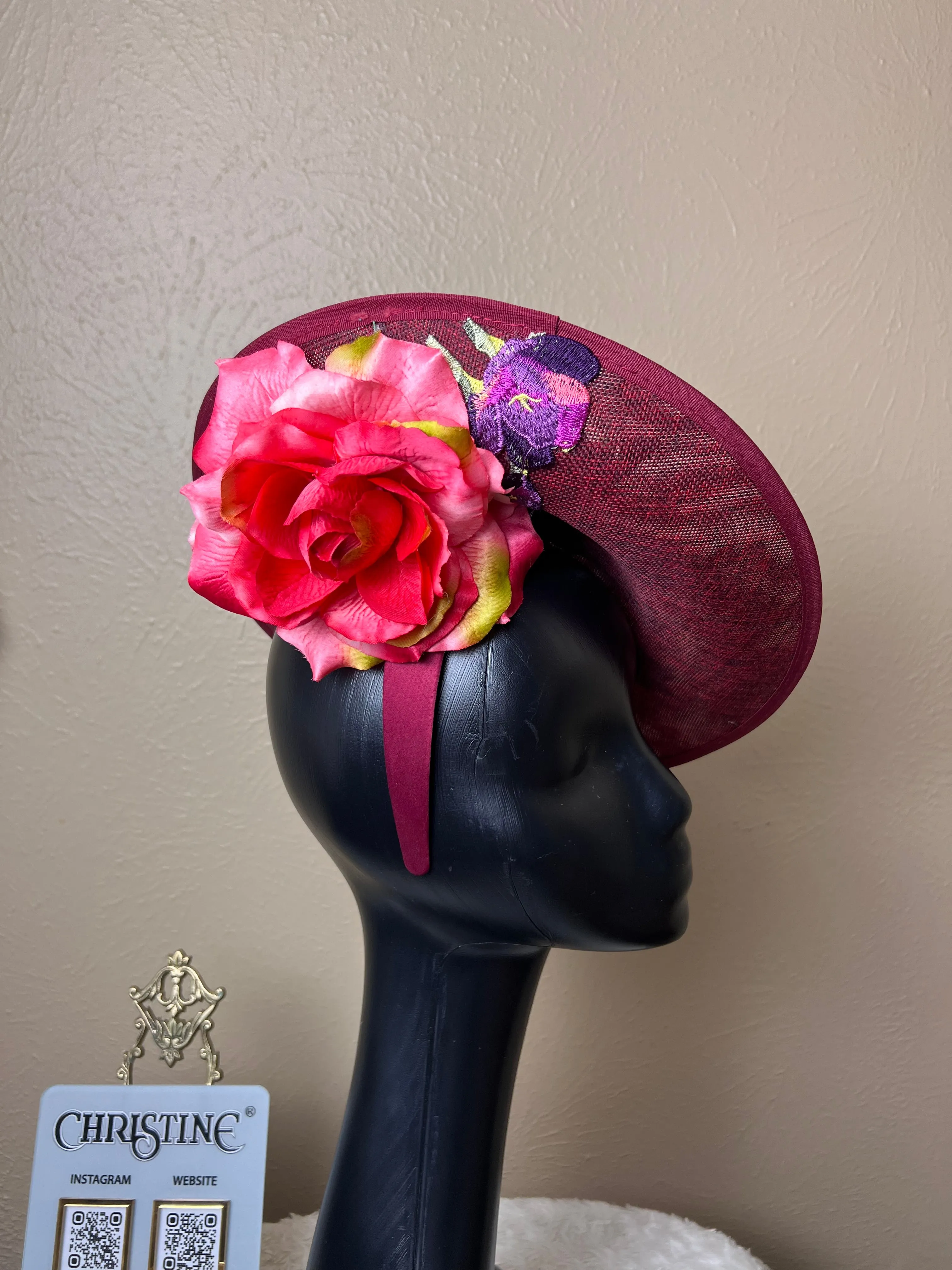 Red Pink statement hat