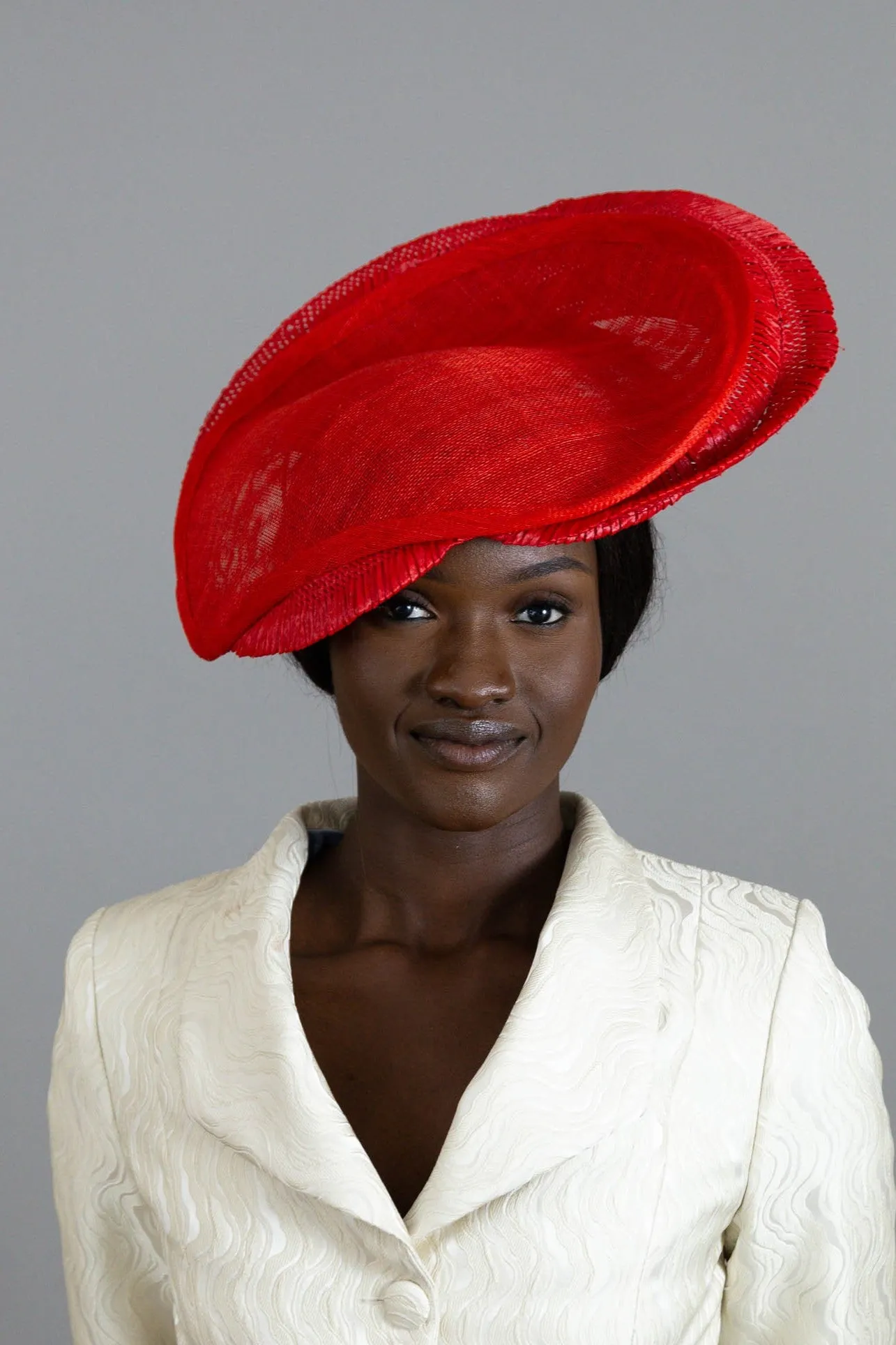 Red Sweeping Platter with Vintage Braid