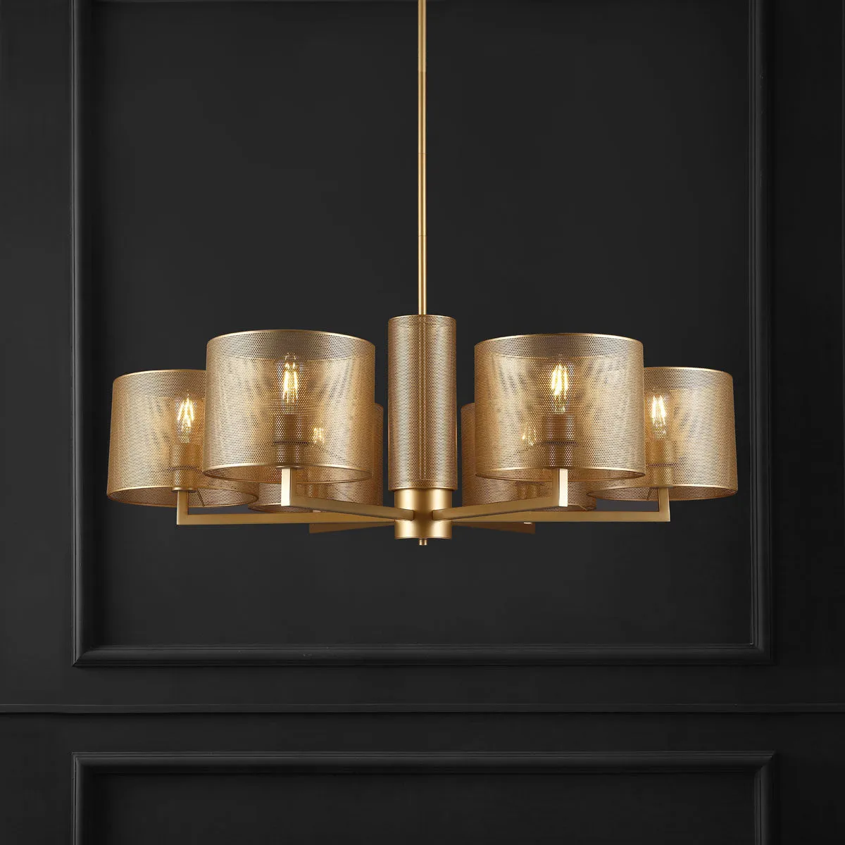 Safavieh Couture Zachaeus Metal 6 Light Chandelier, CTL1052