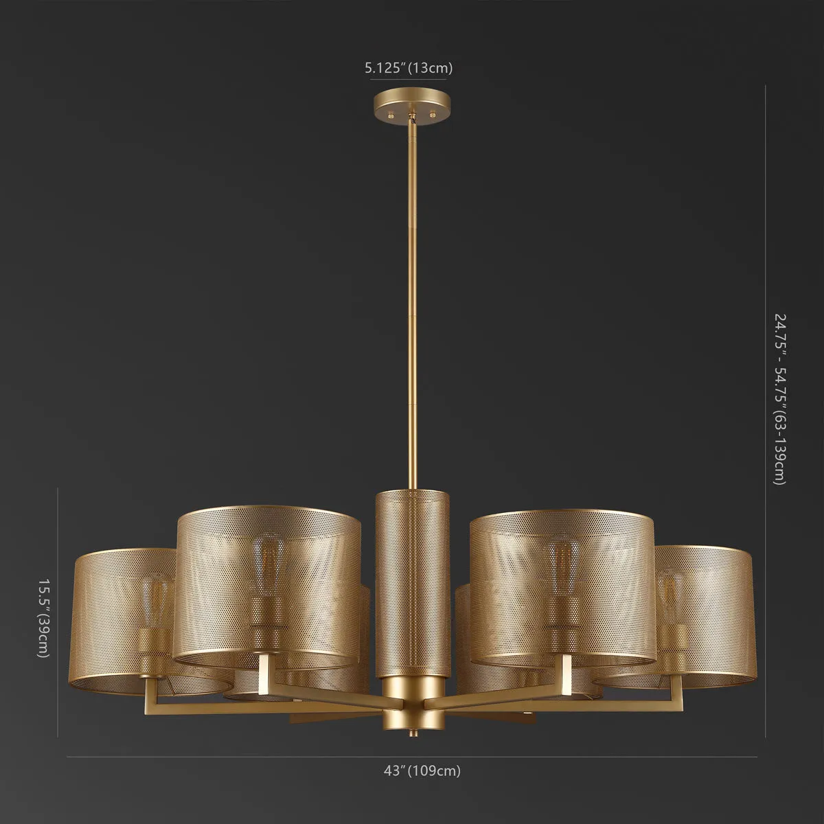 Safavieh Couture Zachaeus Metal 6 Light Chandelier, CTL1052