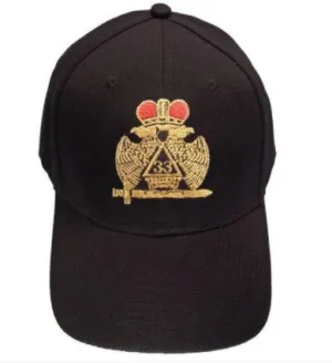 Scottish Rite Wings DOWN 33rd degree Masonic Baseball Cap