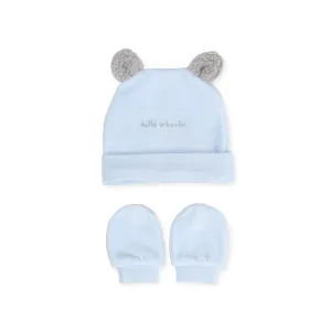SKY BLUE HAT AND MITTENS
