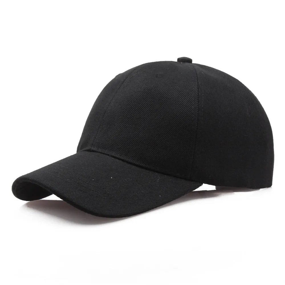 Solid-Color Baseball Cap - Adjustable Strap