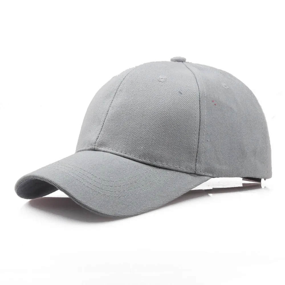 Solid-Color Baseball Cap - Adjustable Strap