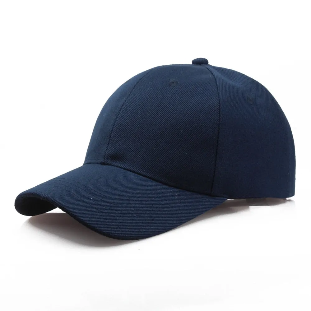 Solid-Color Baseball Cap - Adjustable Strap