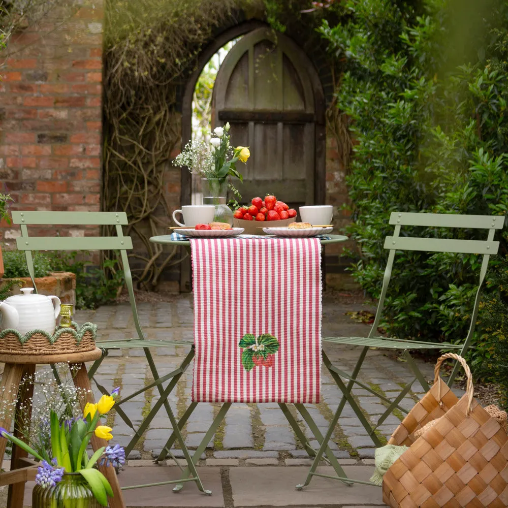 Strawberry Stripes Indoor/Outdoor Table Runner Candy Cane