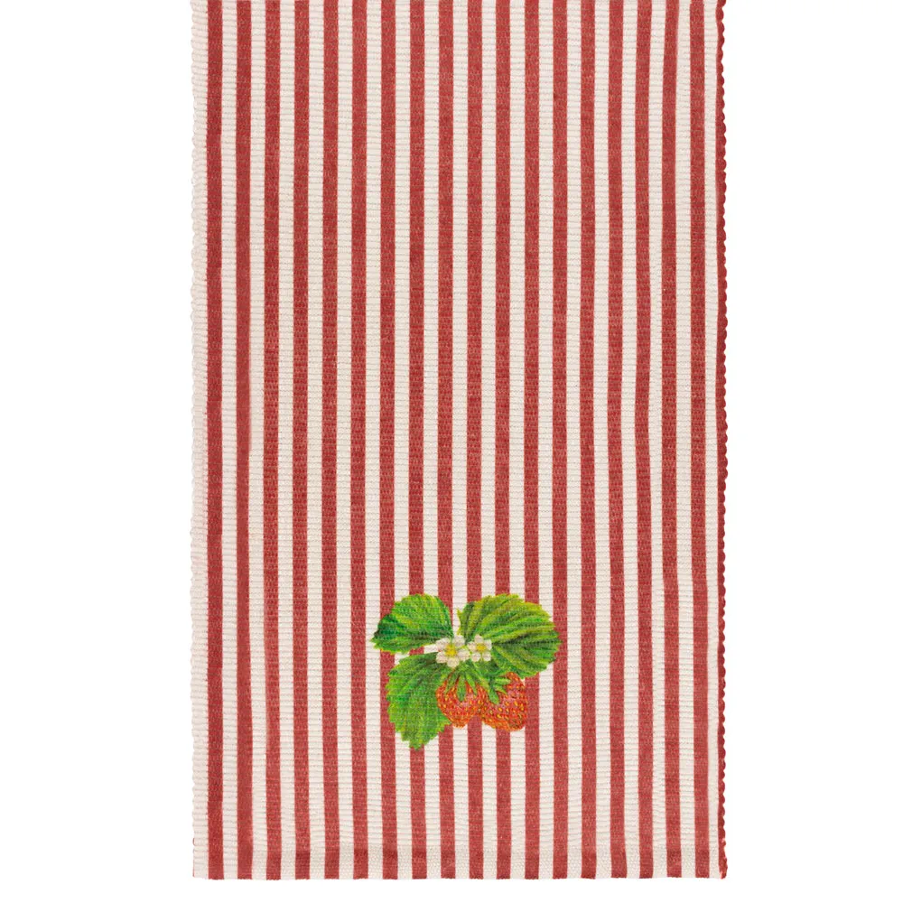 Strawberry Stripes Indoor/Outdoor Table Runner Candy Cane