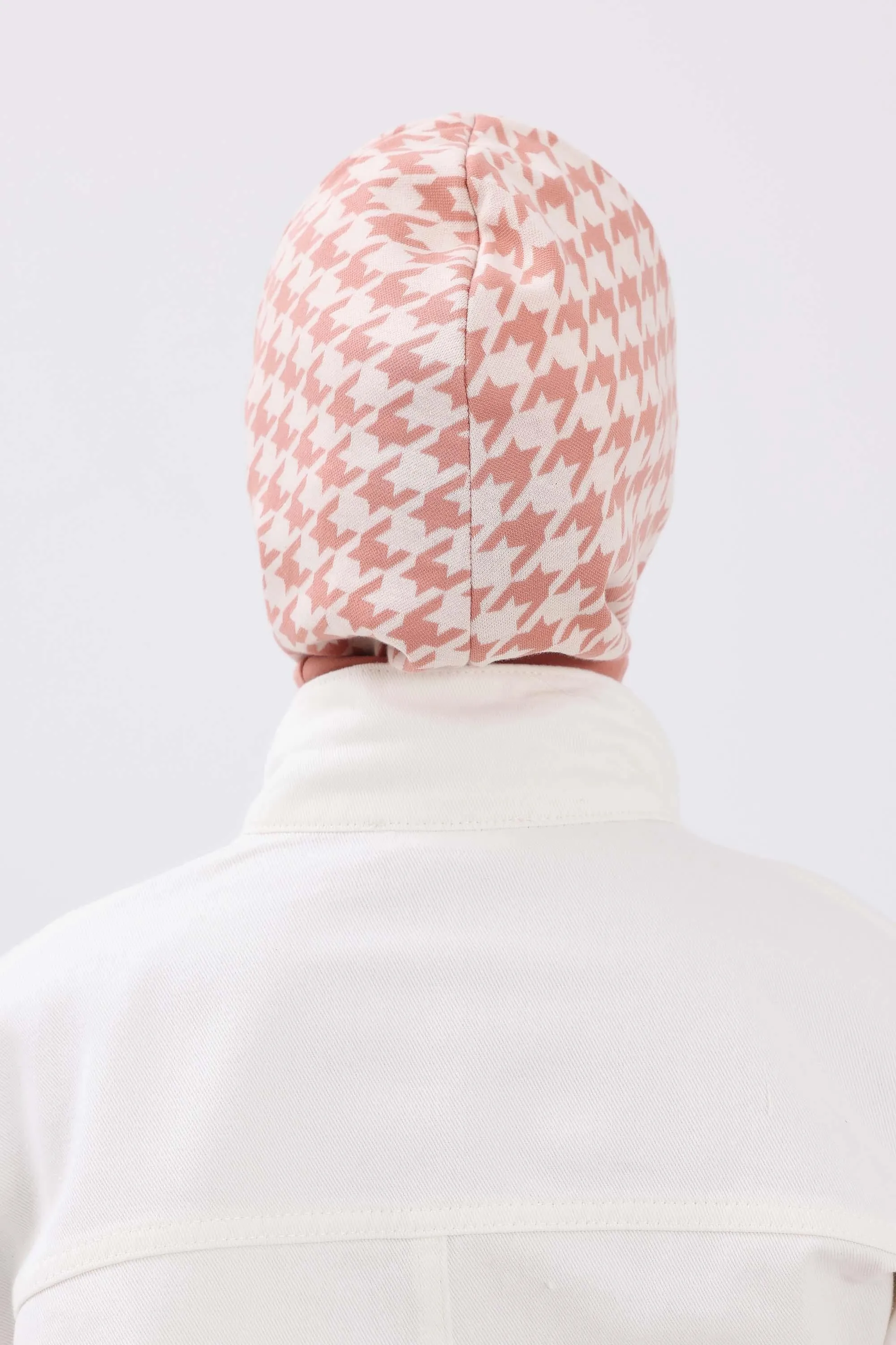 Stylish Warm Turban Bonnet with Houndstooth & Leopard Patterns, Thick Winter Printed Turban Bonnet Cap for Women,TB-5DIV