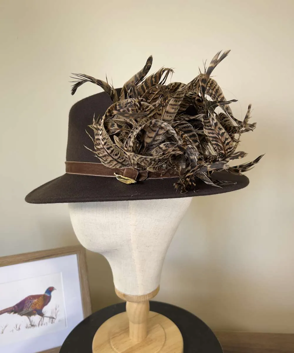 The Isabella in Brown (Pheasant Feather Swirl)