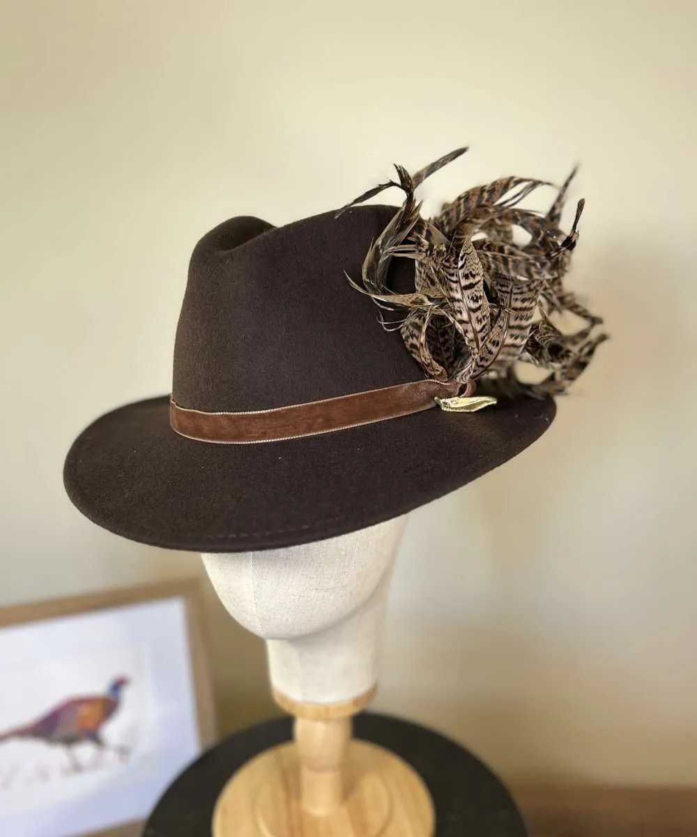 The Isabella in Brown (Pheasant Feather Swirl)