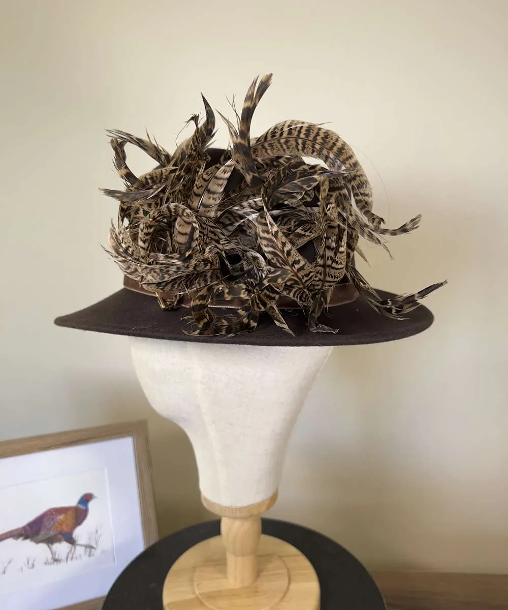 The Isabella in Brown (Pheasant Feather Swirl)