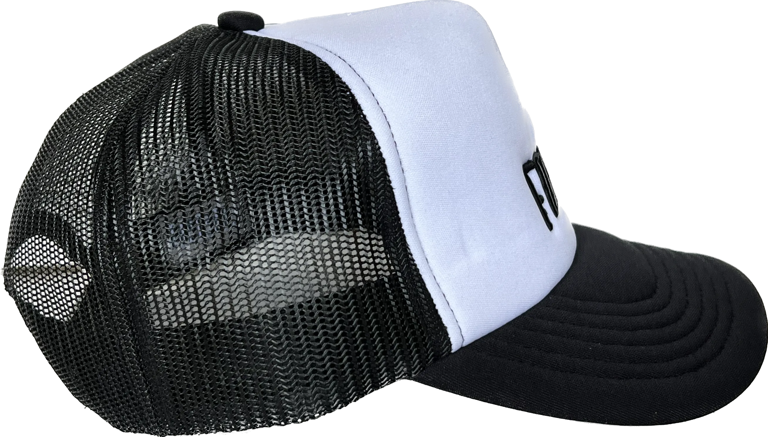 Trucker Embroidery Hats - Black/White
