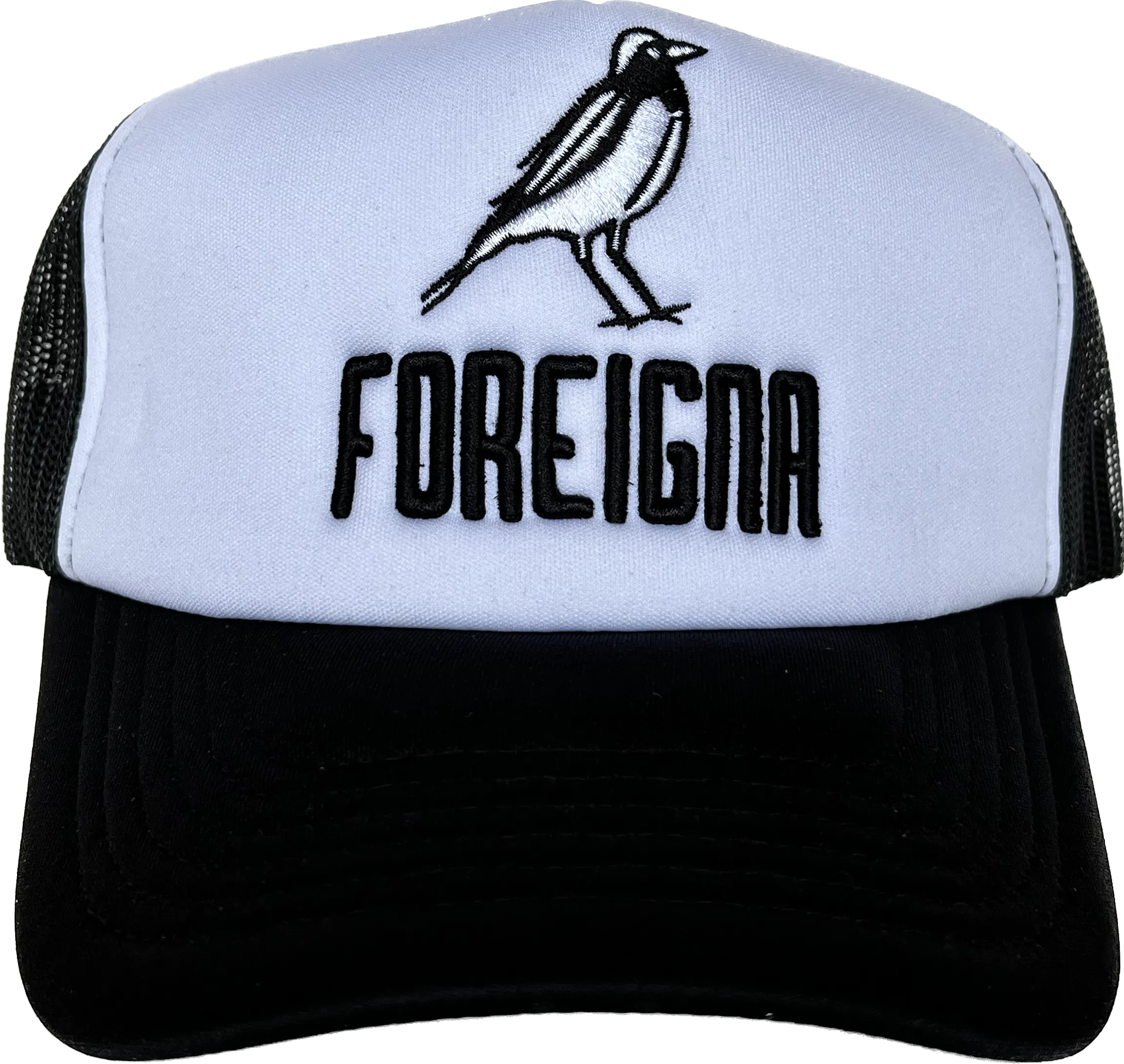 Trucker Embroidery Hats - Black/White