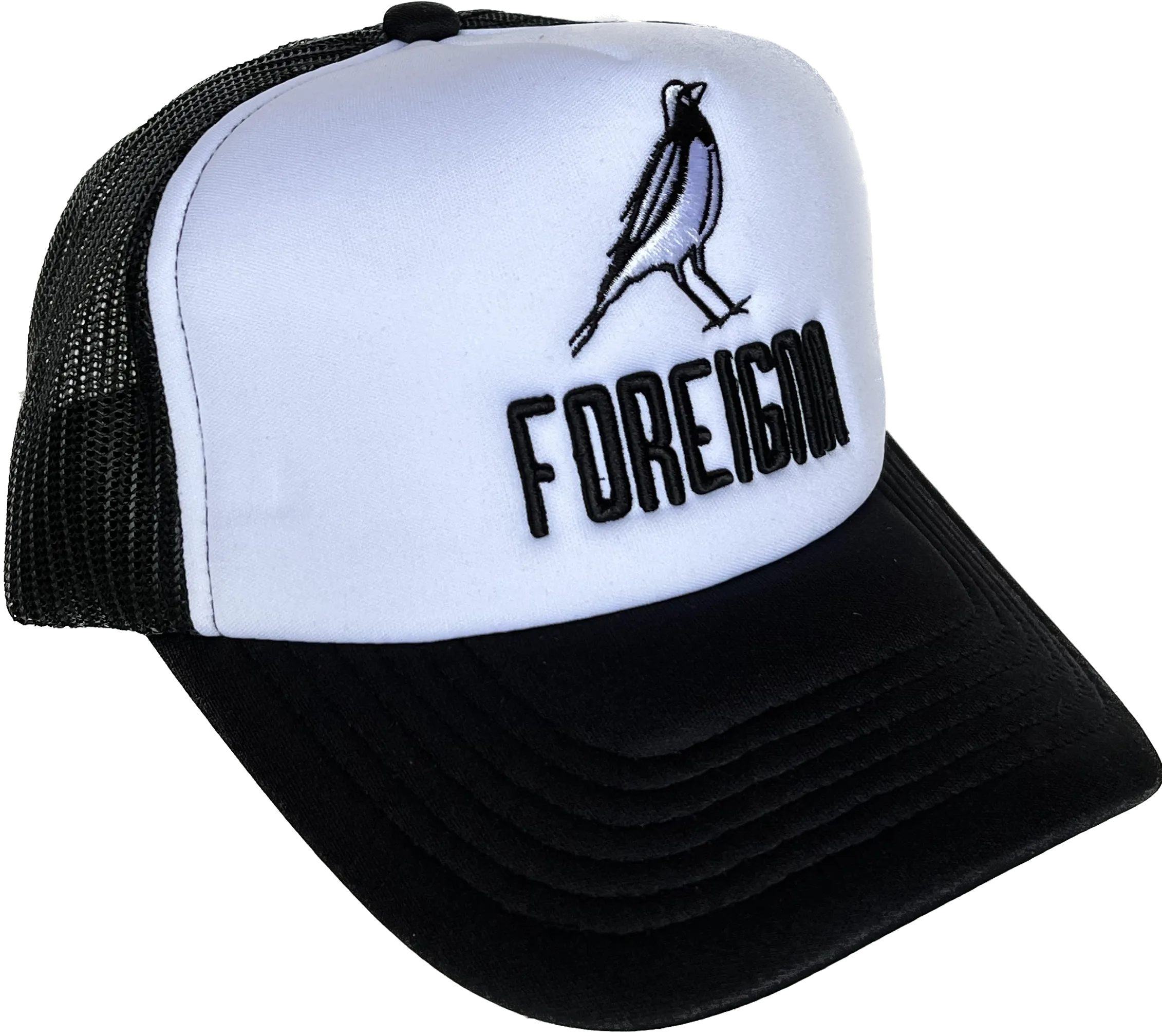 Trucker Embroidery Hats - Black/White