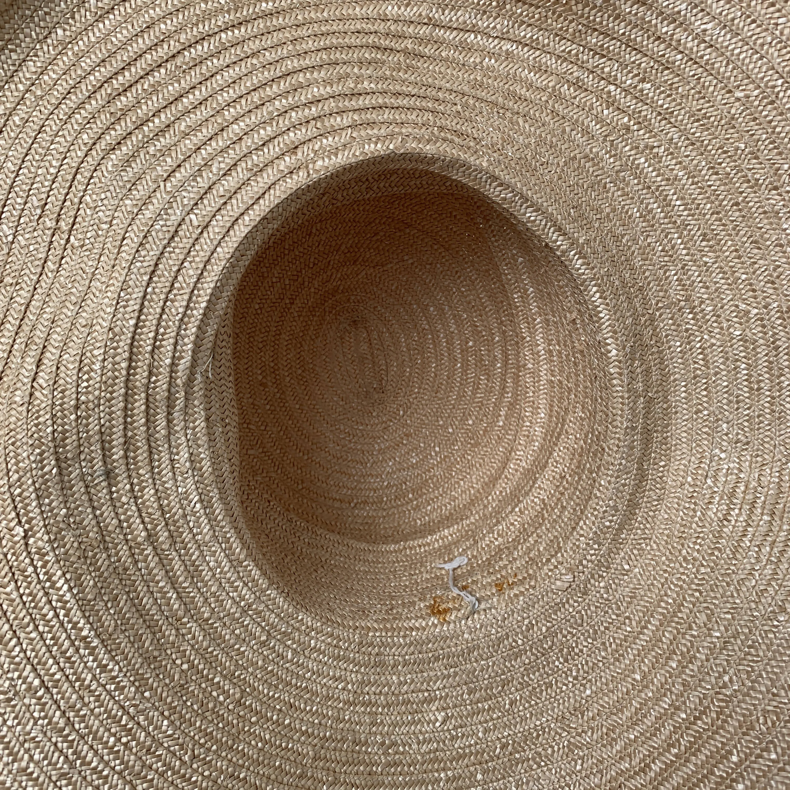 Vintage oversized large brim straw hat with fruits detail
