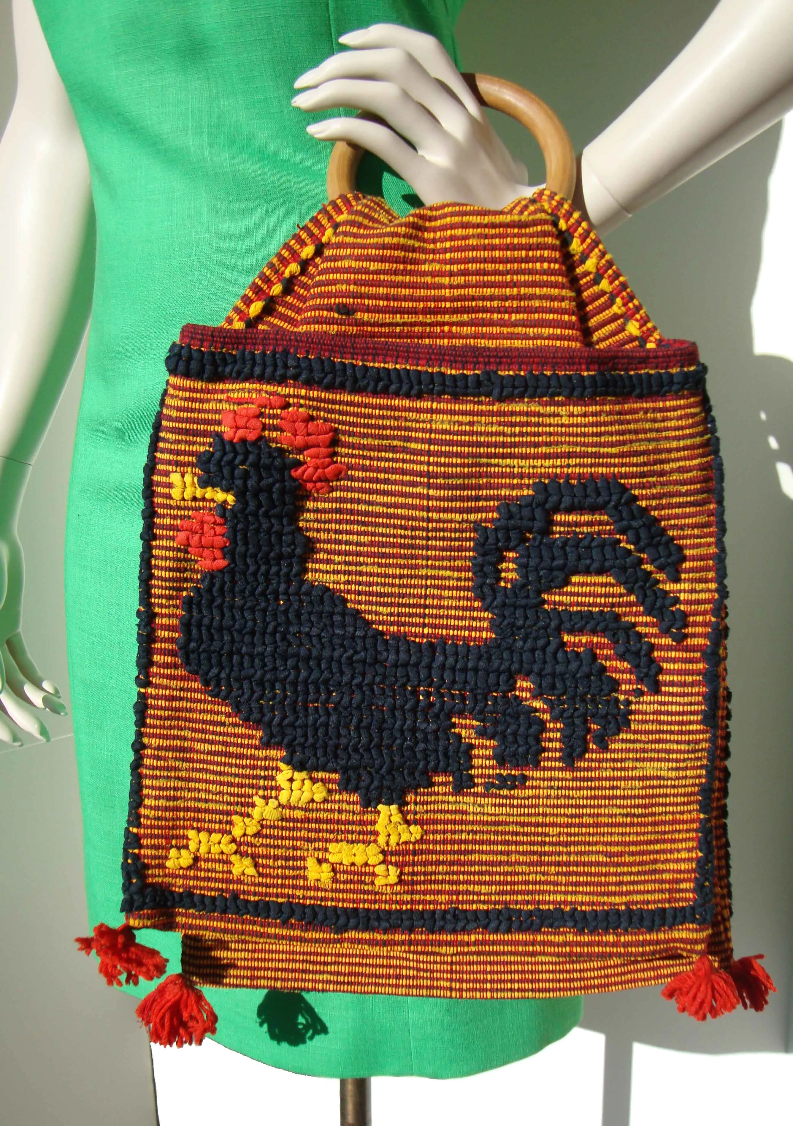 Vintage Rooster Bag Barcelos Saddlebag Novelty Handbag Tote