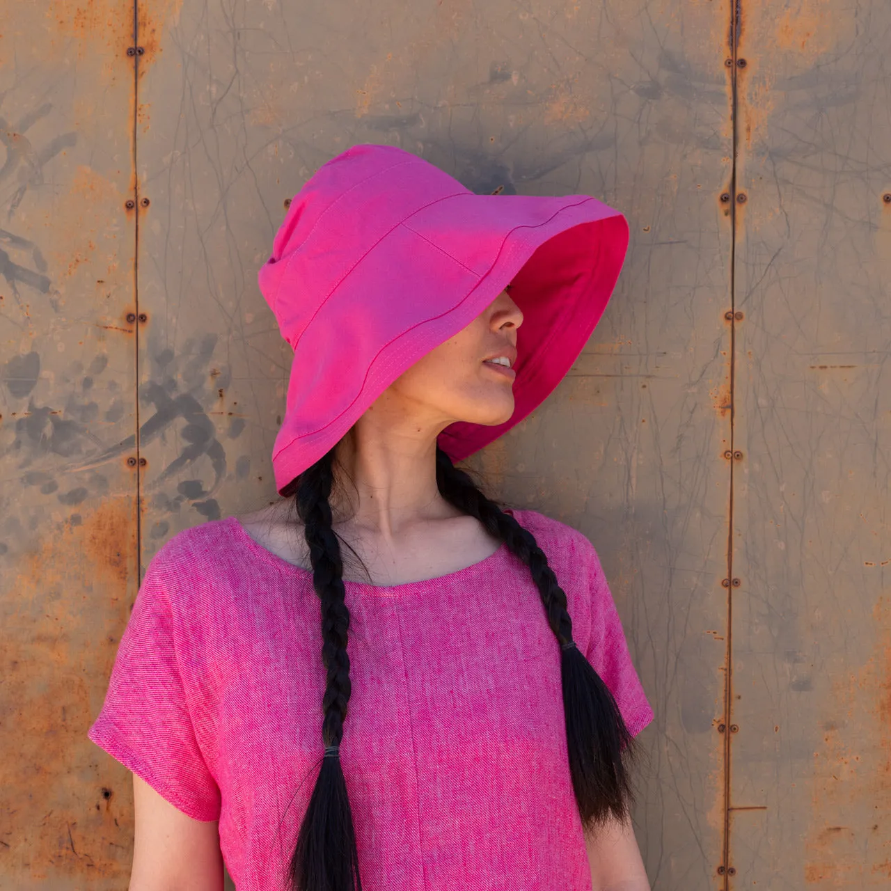 Wide Brim Hat Sofie - 100% Organic Cotton - UV60  (Child-Adults)