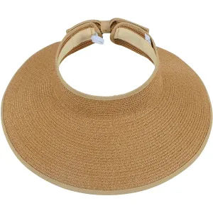 Women's Wide Brim Roll-up Straw Sun Hat Sun Visor
